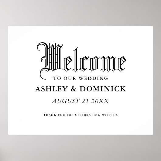 Einfache gotische Begrüßungszeichen Poster (Vorne)