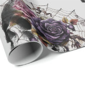 Einfache gotische Rose und Halloween-Party Geschenkpapier (Rolleneckpunkt)