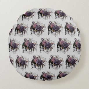 Einfache gotische Rose und Halloween-Party Rundes Kissen