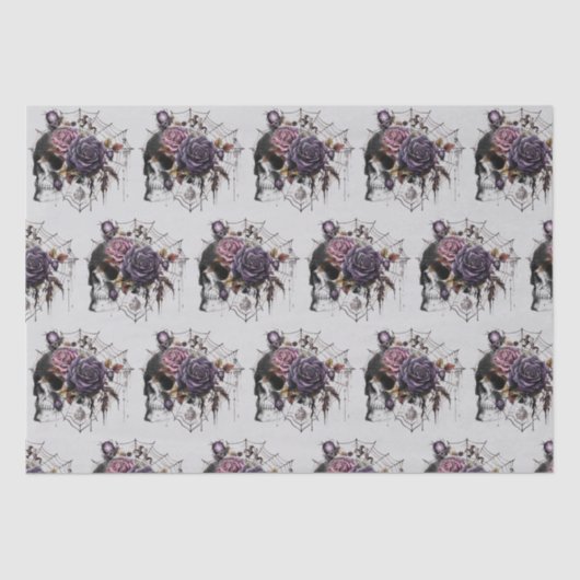 Einfache gotische Rose und Halloween-Party Seidenpapier (Vorderseite)