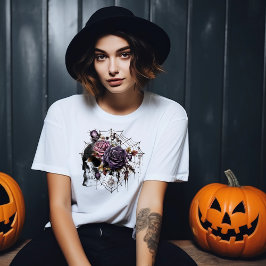 Einfache gotische Rose und Halloween-Party T-Shirt