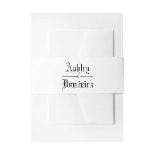 Einfache gotische Schwarz-Weiß-Eleganz Einladungsbanderole (Vorderseite Beispiel)