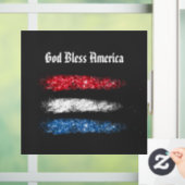 *~* Einfache GOTT-BLESS AMERICA-Fahne   Fensteraufkleber (Zuhause)