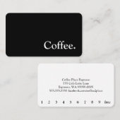 Einfache Goudy Word Dark Loyalty Coffee Punch Card Treuekarte (Vorne/Hinten)
