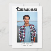 Einfache Grad-Foto- und Cap-Party Einladung (Vorderseite)