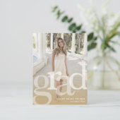 Einfache GRAD Gold Overlay JEDES JAHRES Abschluss Postkarte (Stehend Vorderseite)