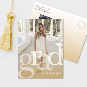 Einfache GRAD Gold Overlay JEDES JAHRES Abschluss Postkarte