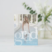 Einfache GRAD Light Blue Overlay JEDES JAHRES Absc Postkarte (Stehend Vorderseite)