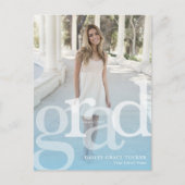 Einfache GRAD Light Blue Overlay JEDES JAHRES Absc Postkarte (Vorderseite)