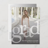 Einfache GRAD-Overlay-Klasse für Abschluss-Einladu Ankündigungspostkarte (Vorne/Hinten)