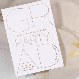 Einfache GRAD-PARTY-Klasse 2023 ROSE Gold Pressed Folieneinladung