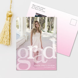 Einfache GRAD Pink Overlay JEDES JAHRES Abschluss Postkarte