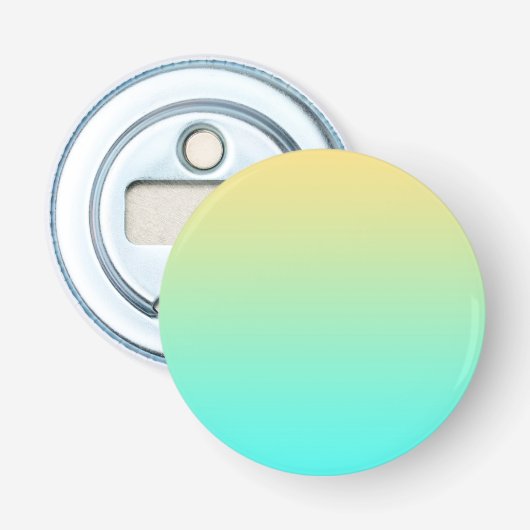 Einfache Gradient Pastell Gelb Türkis Flaschenöffner (Vorderseite)