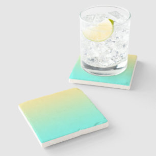 Einfache Gradient Pastell Gelb Türkis Steinuntersetzer