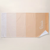 Einfache Gradient Peach Stripes mit Individuelle N Strandtuch (Vorderseite)
