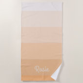 Einfache Gradient Peach Stripes mit Individuelle N Strandtuch (Vorderseite)