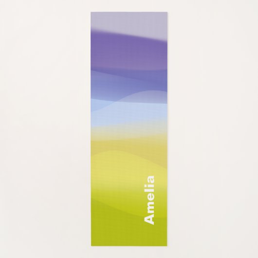 Einfache Gradientenlavene, grüngelber Name Yogamatte (Vorderseite)