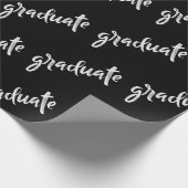 Einfache Graduate Black and White Graduation Party Geschenkpapier (Ecke)