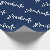 Einfache Graduate Blue and White Graduation Party Geschenkpapier (Ecke)