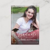 Einfache Graduate Foto Class 2025 Abschluss Hinweiskarte (Rückseite)