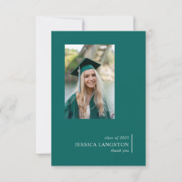 Einfache Graduate Foto Green Dankkarte Dankeskarte