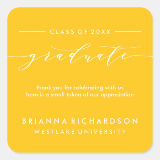 EINFACHE GRADUATKALLIGRAPHIE | DANK IHNEN STICKER (Vorderseite)