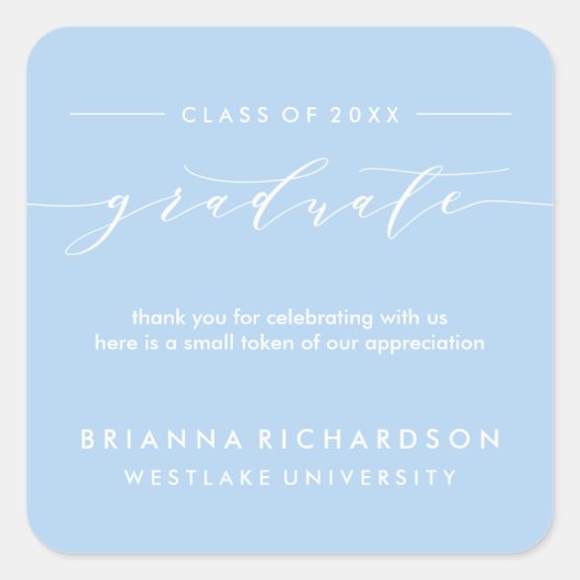 EINFACHE GRADUATKALLIGRAPHIE | DANK IHNEN STICKER (Vorderseite)