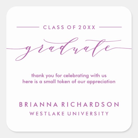 EINFACHE GRADUATKALLIGRAPHIE | DANK IHNEN STICKER (Vorderseite)