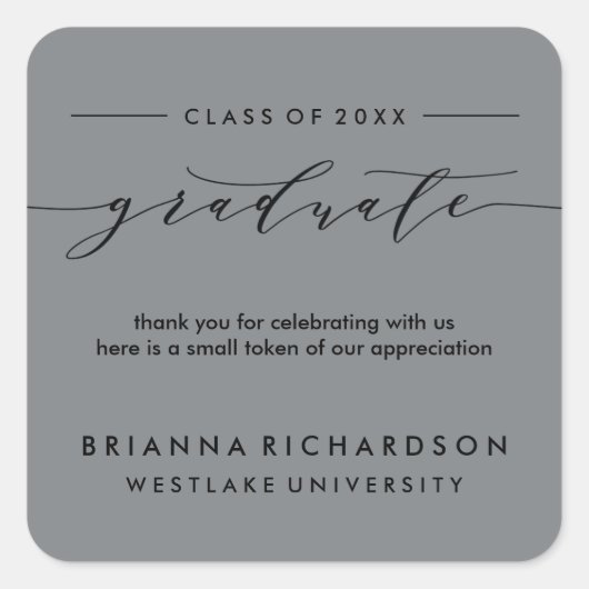 EINFACHE GRADUATKALLIGRAPHIE | DANK IHNEN STICKER (Vorderseite)
