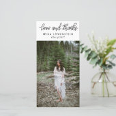 Einfache graduierte Liebe-und Dank-Typografie Dankeskarte (Stehend Vorderseite)