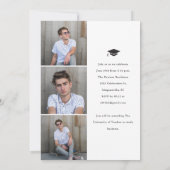 Einfache Graduiertenart mit Cap-Foto-Abschluss Einladung (Rückseite)