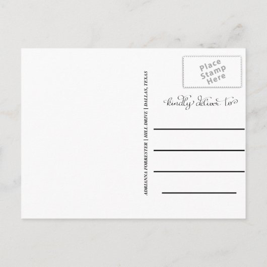 Einfache Graduiertenschrift | Save the Date Foto Ankündigungspostkarte (Rückseite)