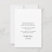 Einfache Graduierung personalisiert Dankeskarte (Rückseite)