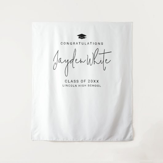 Einfache Graduierungspartei für moderne Skriptname Wandteppich (Vorderseite)