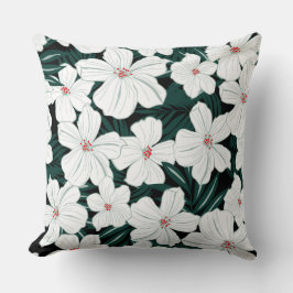 Einfache Grafik zeichnend Garten mit weißen Blume  Kissen