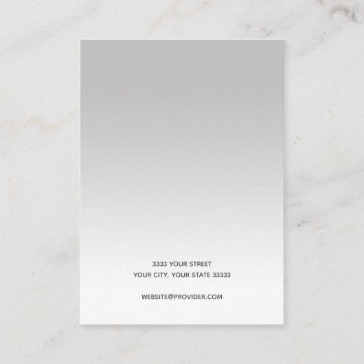 Einfache Grafikkarte mit grauweißem Gradient Ohrri Visitenkarte (Rückseite)