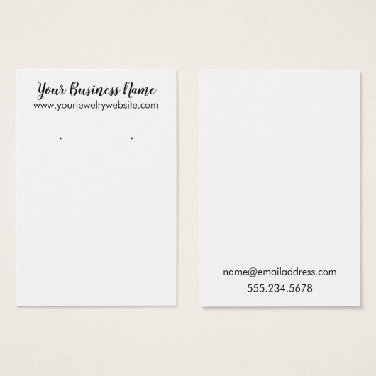 Einfache Grafikkarten für den weißen Ohrring (Vorne & Hinten)