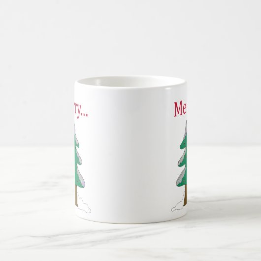 Einfache grafische Weihnachtsbaum-Tasse Kaffeetasse (Mittel)