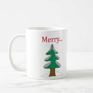 Einfache grafische Weihnachtsbaum-Tasse Kaffeetasse