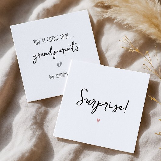 Einfache Grandeltern-Ankündigungskarte Ankündigung