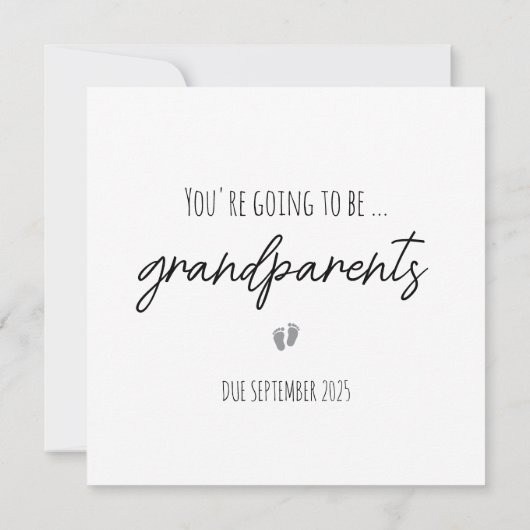 Einfache Grandeltern-Ankündigungskarte Ankündigung (Rückseite)