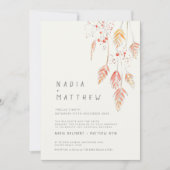 Einfache Gras- und Beerenhochzeit im Foto Einladung (Vorderseite)