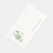 Einfache Grateful Gold Monogram Foliage Serviette (Ecke)