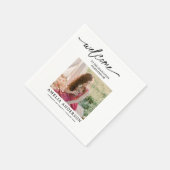 einfache Gratulation Absolvent, Foto-Abschlussfeie Serviette (Ecke)