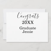Einfache Gratulation zur minimalen Abschlussklasse Einladung (Rückseite)