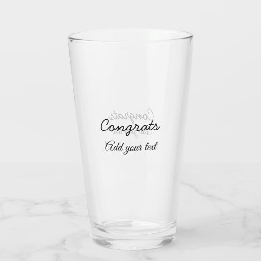 Einfache Gratulationen Abschluss hinzufügen Glas (Rückseite)