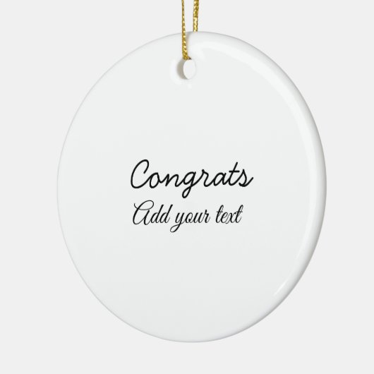 Einfache Gratulationen Abschluss hinzufügen Keramik Ornament (Links)