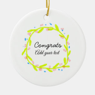 Einfache Gratulationen Abschluss hinzufügen Keramik Ornament