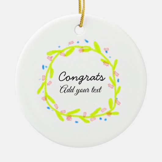 Einfache Gratulationen Abschluss hinzufügen Keramik Ornament (Vorne)