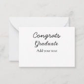 Einfache Gratulationen Abschluss hinzufügen Mitteilungskarte (Rückseite)